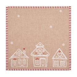 Clayre & Eef Napkins Cotton Set of 6  40x40 cm Brown Cotton Gingerbread house