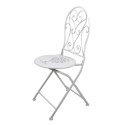 Clayre & Eef Ensemble bistro Table de bistrot Chaises bistrot set de 3 Ø 60x70 Blanc Fer