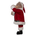 Clayre & Eef Weihnachtsdekorationsfigur Bär 51 cm Rot Kunststoff Weihnachtsmann