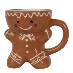 Clayre & Eef Mug Bonhomme en pain d‘épice 325 ml Marron Céramique