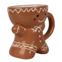 Clayre & Eef Mug Gingerbread man 325 ml Brown Ceramic