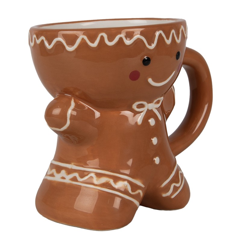 Clayre & Eef Mug Bonhomme en pain d‘épice 325 ml Marron Céramique