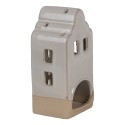 Clayre & Eef Theelichthouder Huis 7x6x14 cm Beige Keramiek