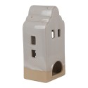 Clayre & Eef Theelichthouder Huis 11x10x23 cm Beige Keramiek