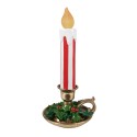 Clayre & Eef Décoration de Noël avec éclairage LED Bougeoir 18x17x38 cm Rouge Blanc Plastique