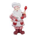 Clayre & Eef Statuetta decorativa di Natale Babbo Natale  47 cm Rosso Bianco  Plastica