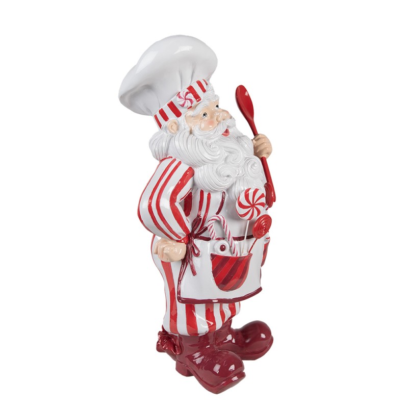 Clayre & Eef Weihnachtsdekorationsfigur Weihnachtsmann 47 cm Rot Weiß Kunststoff