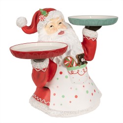 Clayre & Eef Statuetta decorativa di Natale Babbo Natale  44 cm Rosso Plastica