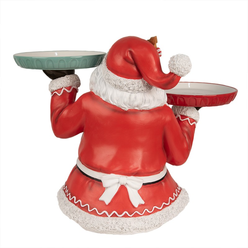 Clayre & Eef Weihnachtsdekorationsfigur Weihnachtsmann 44 cm Rot Kunststoff