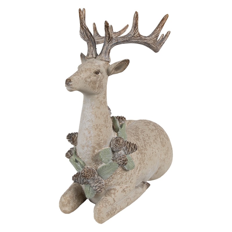 Clayre & Eef Figurine décorative Cerf 31x16x29 cm Marron Plastique