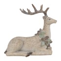 Clayre & Eef Figurine décorative Cerf 31x16x29 cm Marron Plastique