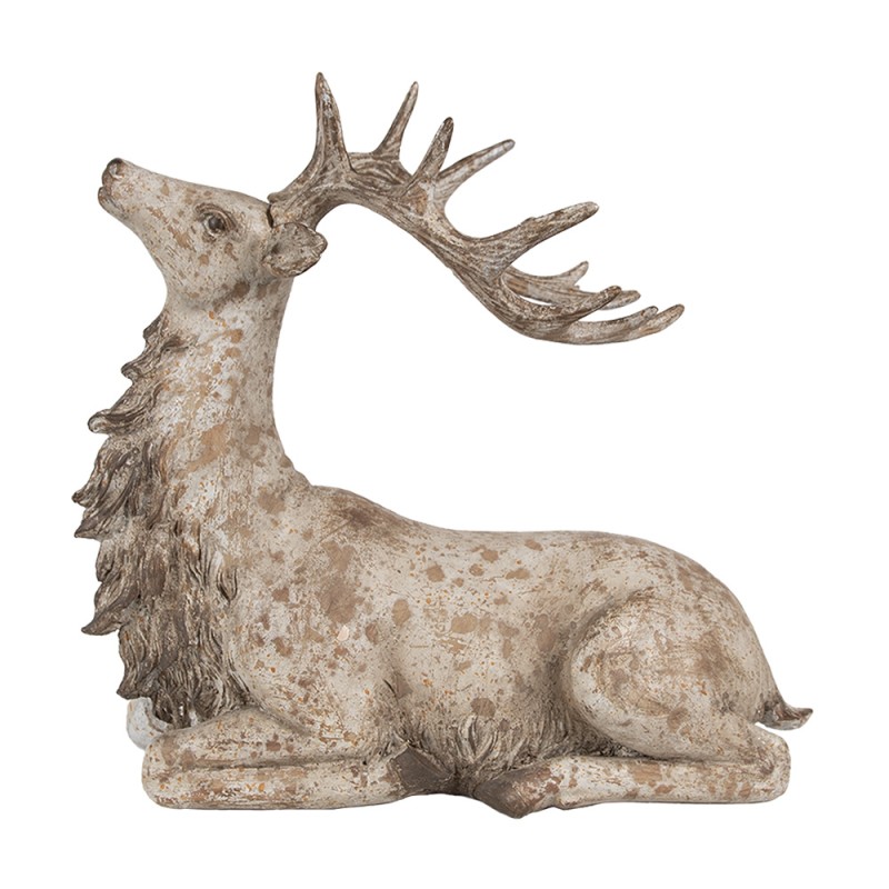 Clayre & Eef Dekorationsfigur Hirsch 29x15x27 cm Braun Kunststoff