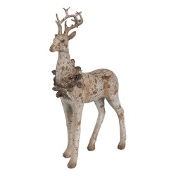 Clayre & Eef Decoratie Beeld Set van 2 Hert 20/12 cm Bruin Kunststof