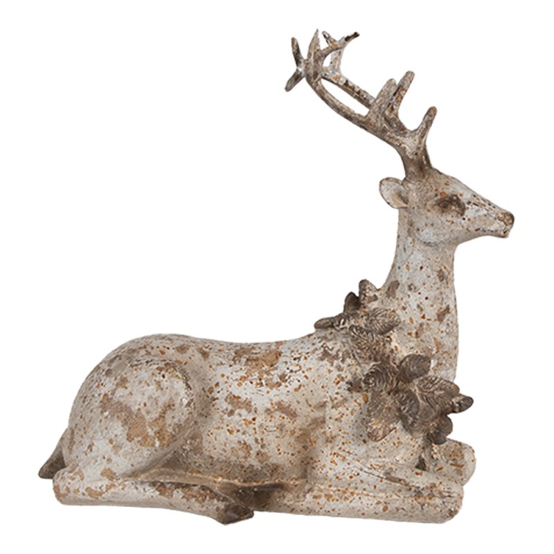 Clayre & Eef Figurine décorative set de 2 Cerf 20/12 cm Marron Plastique