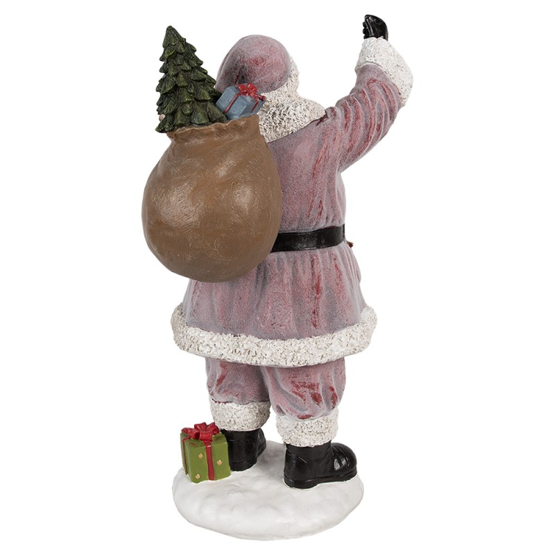 Clayre & Eef Christmas Decoration Figurine Santa Claus 43 cm Pink Plastic