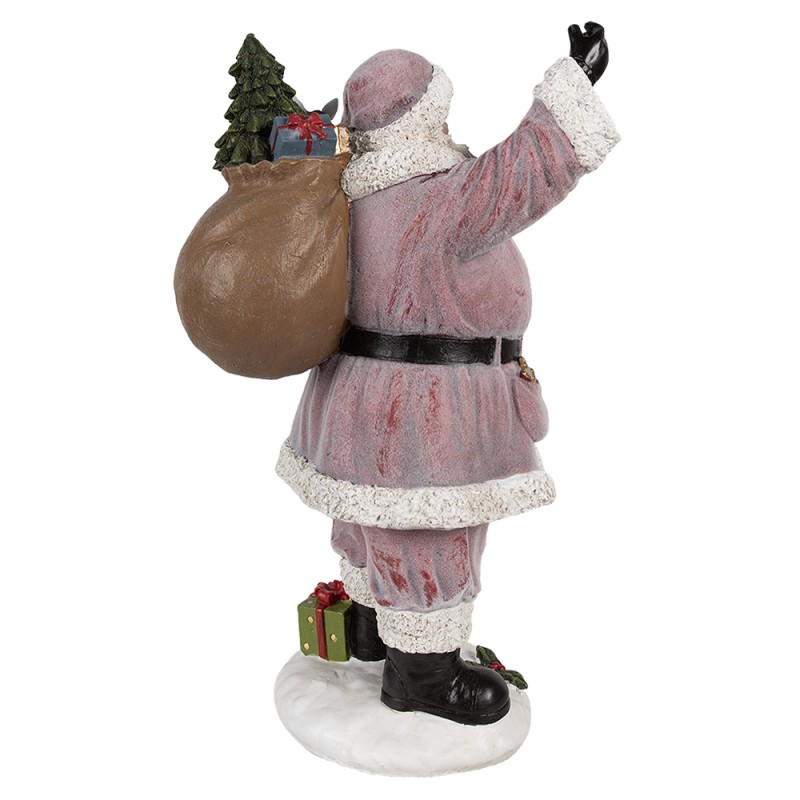 Clayre & Eef Christmas Decoration Figurine Santa Claus 43 cm Pink Plastic