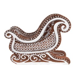 Clayre & Eef Figure de Noël Luge 20x12x15 cm Marron Plastique