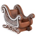 Clayre & Eef Figure de Noël Luge 20x12x15 cm Marron Plastique