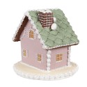 Clayre & Eef Gingerbread house 12 cm Roze Kunststof