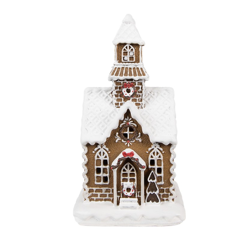 Clayre & Eef Gingerbread house with LED 13x11x25 cm Brown Plastic