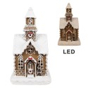 Clayre & Eef Lebkuchenhaus mit LED 13x11x25 cm Braun Kunststoff