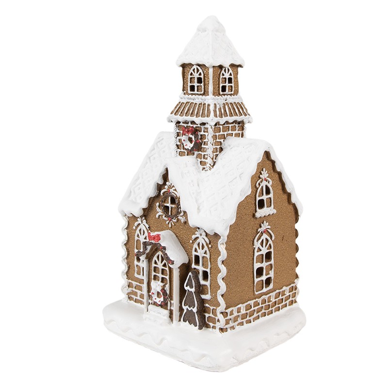 Clayre & Eef Maison en pain d'épices avec LED 13x11x25 cm Marron Plastique