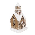 Clayre & Eef Lebkuchenhaus mit LED 13x11x25 cm Braun Kunststoff