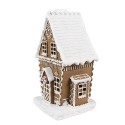 Clayre & Eef Gingerbread house met LED 13x10x21 cm Bruin Kunststof