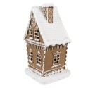 Clayre & Eef Gingerbread house met LED 13x10x21 cm Bruin Kunststof