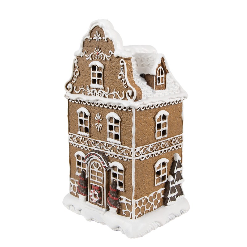 Clayre & Eef Gingerbread house with LED 12x10x21 cm Brown Plastic