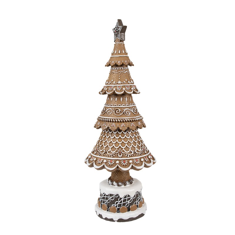 Clayre & Eef Christmas Decoration Christmas Tree Ø 16x42 cm Brown Plastic