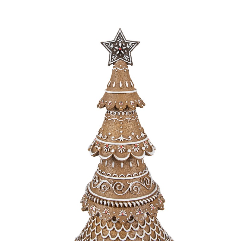 Clayre & Eef Decorazione di Natalizie Albero di Natale Ø 16x42 cm Marrone Plastica