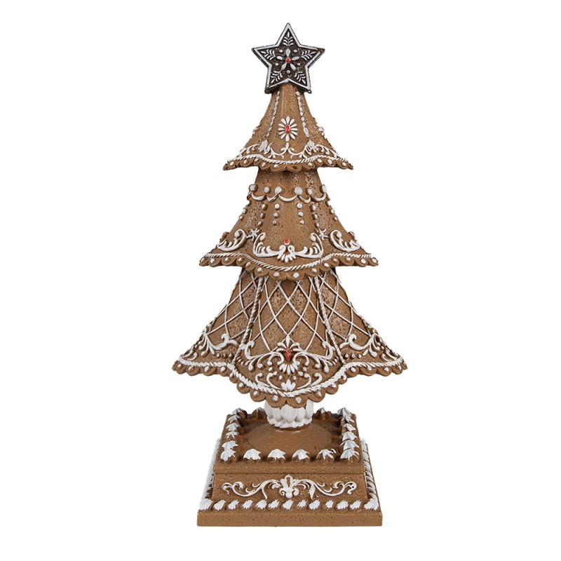 Clayre & Eef Christmas Decoration Christmas Tree Ø 18x32 cm Brown Plastic