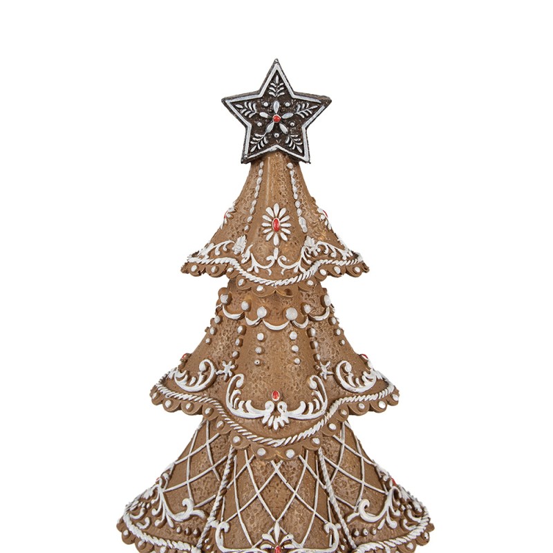 Clayre & Eef Decorazione di Natalizie Albero di Natale Ø 18x32 cm Marrone Plastica