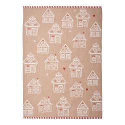 Clayre & Eef Theedoek 50x70 cm Bruin Katoen Gingerbread house