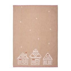 Clayre & Eef Tea Towel  50x70 cm Brown Cotton Gingerbread house