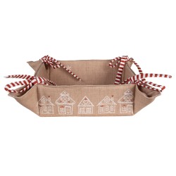 Clayre & Eef Broodmand 35x35x8 cm Bruin Katoen Gingerbread house