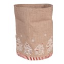 Clayre & Eef Bread Basket Ø 15x16 cm Brown Cotton Round Gingerbread house