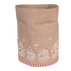 Clayre & Eef Broodmand Ø 15x16 cm Bruin Katoen Rond Gingerbread house