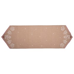 Clayre & Eef Tovaglia da tavolo 50x160 cm Marrone Cotone Casa di pan di zenzero