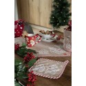 Clayre & Eef Table Runner 50x160 cm Brown Cotton Gingerbread house