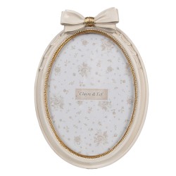 Clayre & Eef Photo Frame 13x18 cm Beige Plastic Glass Oval