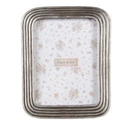 Clayre & Eef Photo Frame 13x18 cm Silver colored Plastic Glass