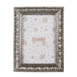 Clayre & Eef Photo Frame 10x15 cm Silver colored Plastic Glass