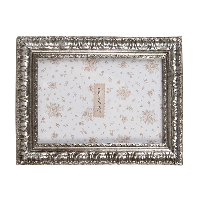 Clayre & Eef Photo Frame 10x15 cm Silver colored Plastic Glass