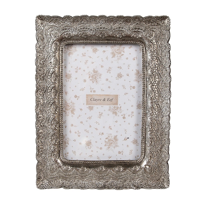 Clayre & Eef Photo Frame 10x15 cm Silver colored Plastic Glass