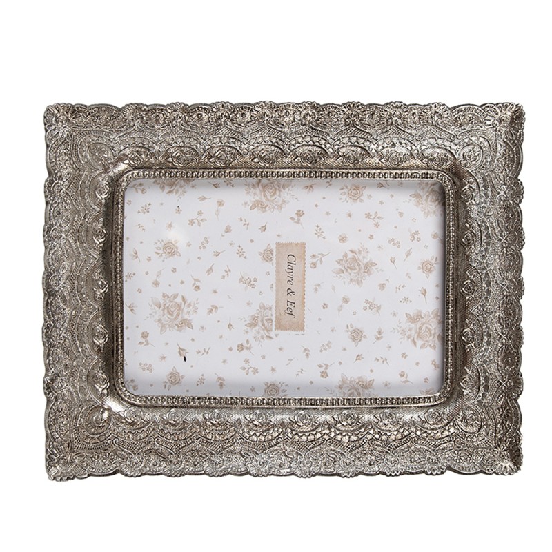 Clayre & Eef Photo Frame 10x15 cm Silver colored Plastic Glass