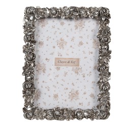 Clayre & Eef Photo Frame 13x18 cm Silver colored Plastic Glass