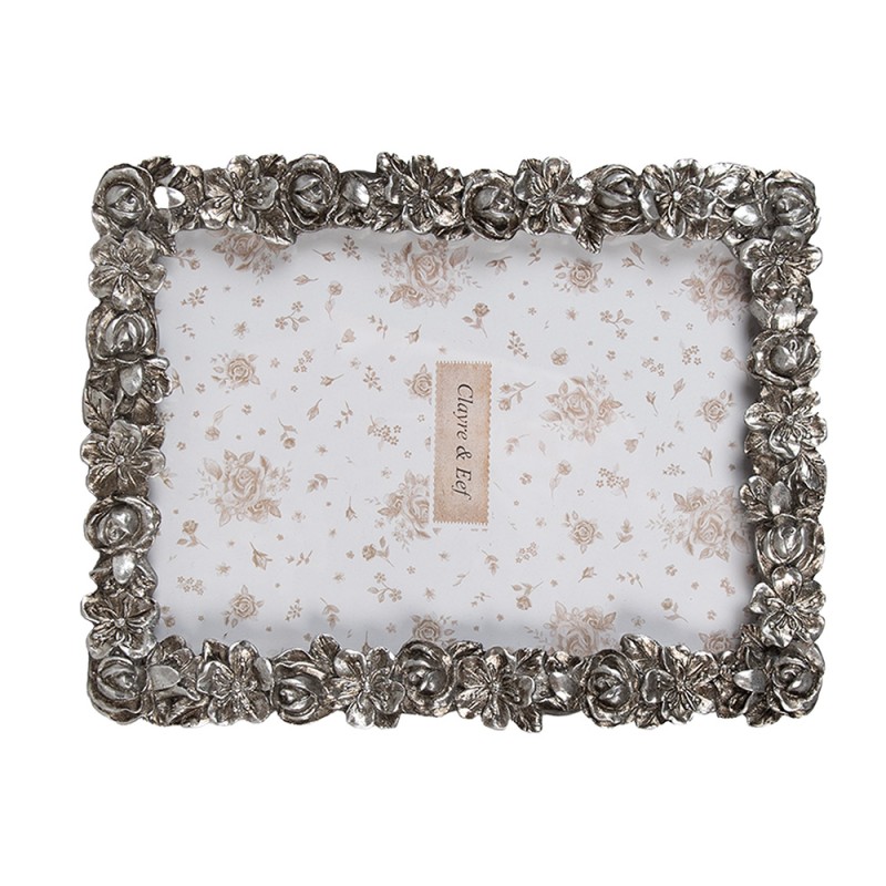 Clayre & Eef Photo Frame 13x18 cm Silver colored Plastic Glass