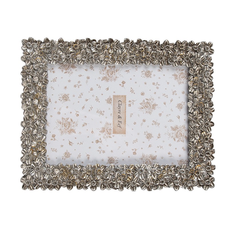 Clayre & Eef Photo Frame 13x18 cm Silver colored Plastic Glass